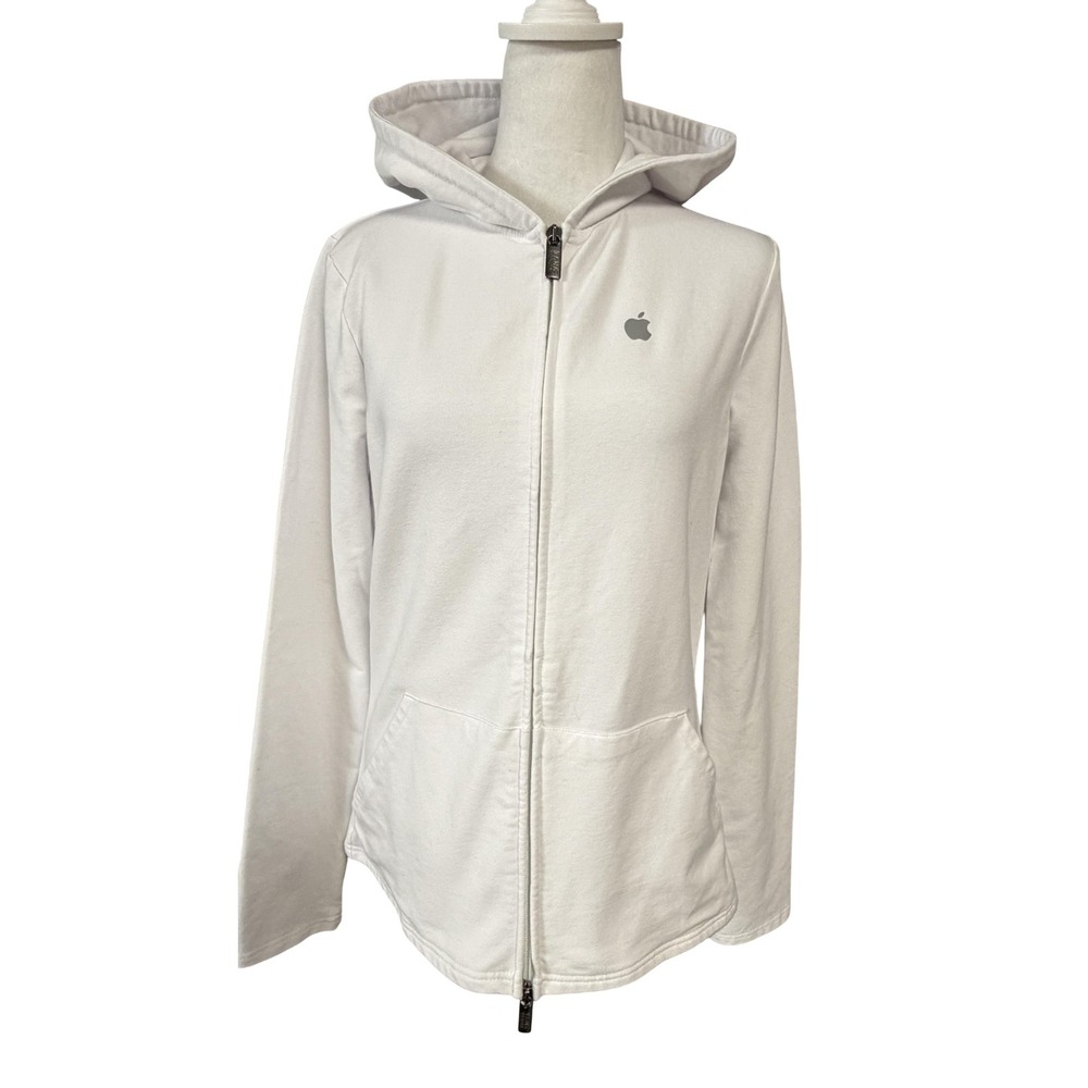 Tank Theory Hoodie Womens L White Apple Logo Full Zip Original Artifacts